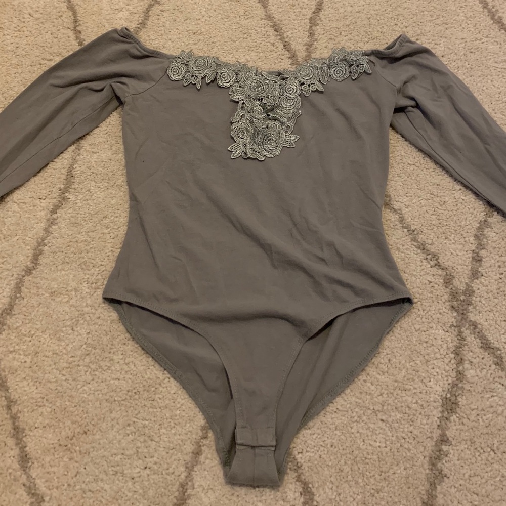 Olive Green Charlotte Russe one piece body Suit .